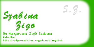 szabina zigo business card